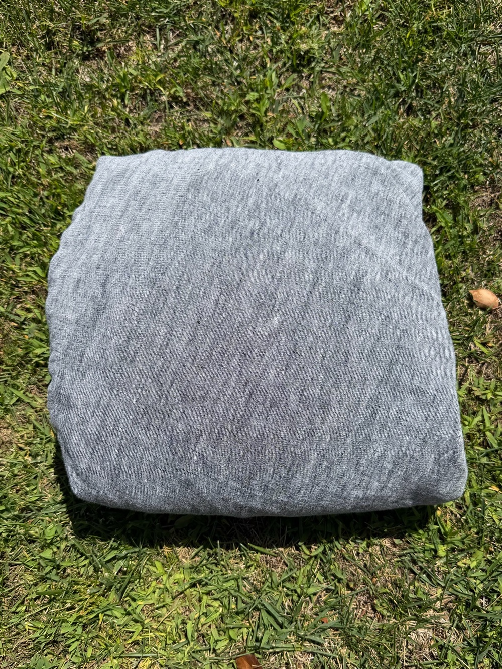 West Elm 100% European Flax Linen Full Size Charcoal Gray Fitted Sheet GUC